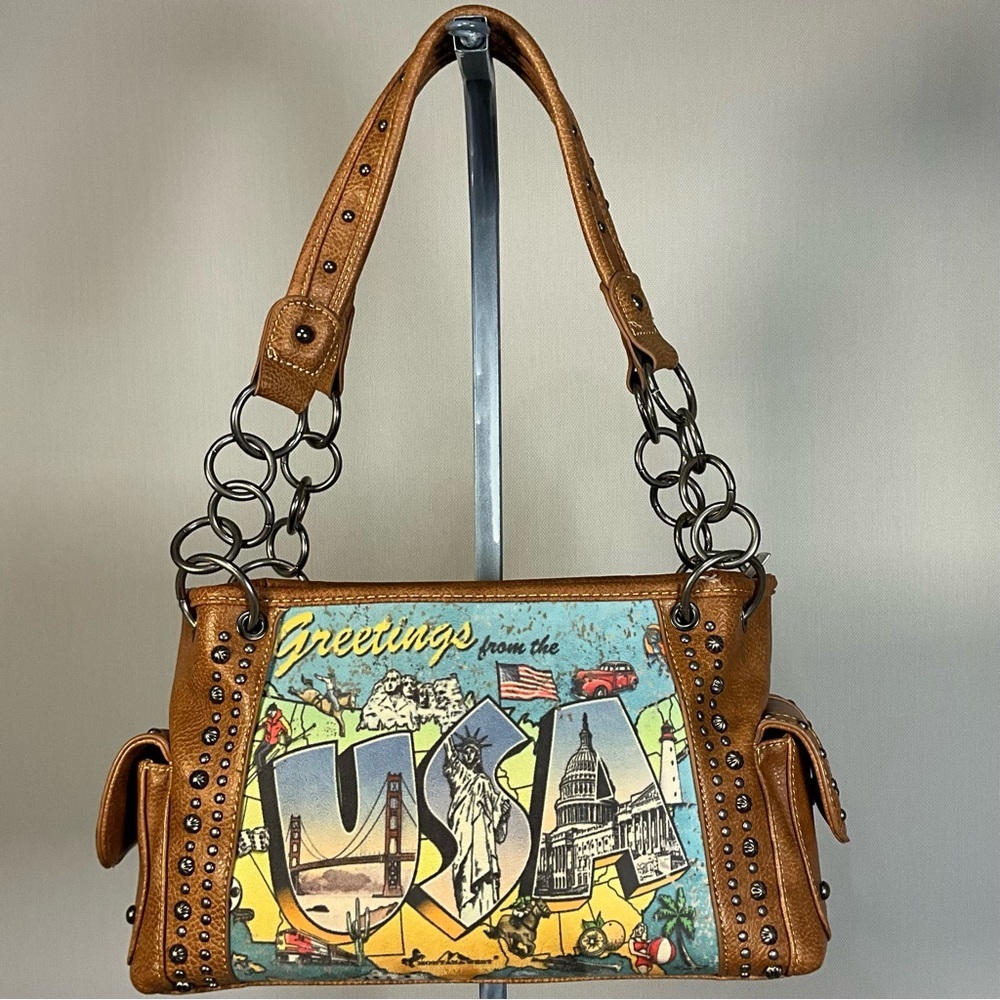 Montana West Purse CC Leather Handbag Greetings from the USA